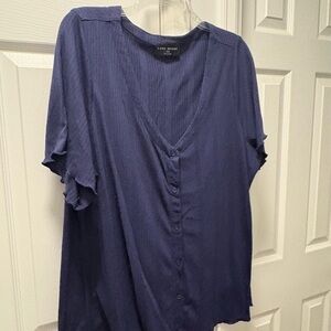 Lane Bryant Deep Blue Ribbed Shirt